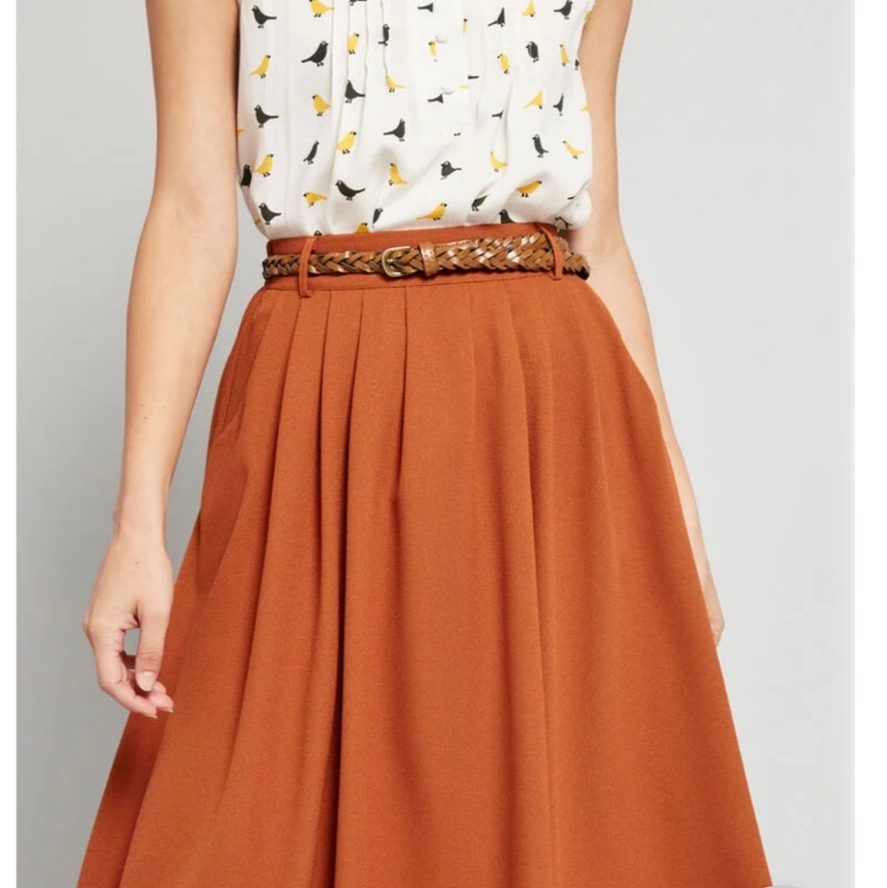 Modcloth Breathtaking Tiger Lilies Midi Skirt NWOT